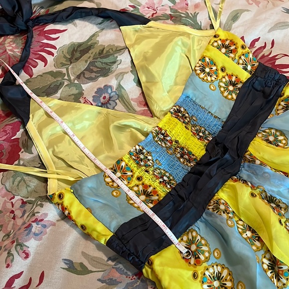 ANTHROPOLOGIE Moulinette Soeurs sz 12 Halter Dress 100% Silk TieNeck Mandela NEW - Picture 15 of 16